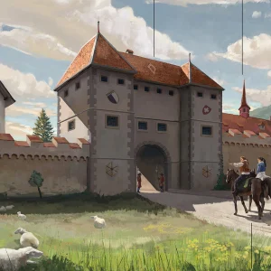 Illustration Luzern Lebensbild Zeichnung Mittelalter Sentitor Interaktiv Web Infografik